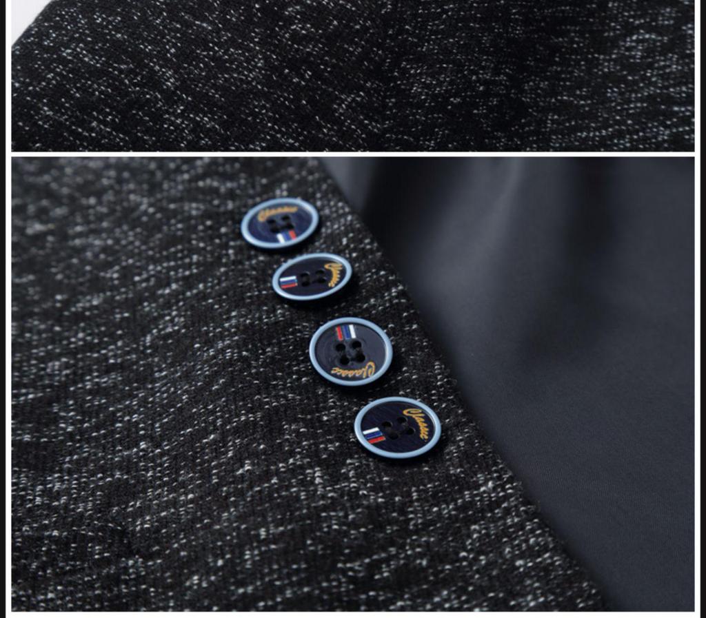 Men's Slim Fit Stand Collar Multi-Button Casual Suit Jacket