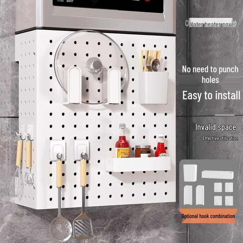 Gas Water Heater Cover & Kitchen Wall-Mounted Storage Shelf