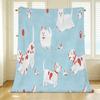 Dog Print Flannel Blanket, Non-Shedding Soft Cozy Warm Breathable Throw - Ideal for Couch, Bed, Nap & Holiday Use