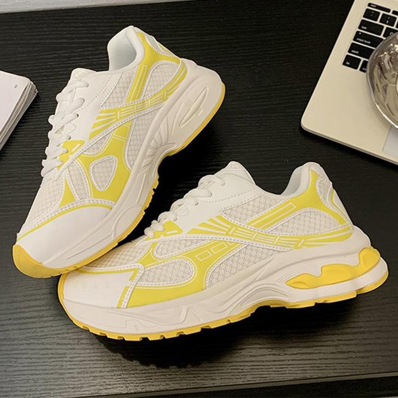 Fashion Spring Autumn Breathable Mesh Sneakers Women Mix Color Lace Up Sports Shoes Woman Wear Resistant Platform Casual Shoes Mujer