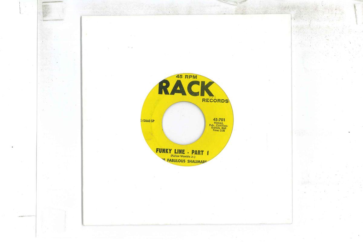 

7-дюймовая пластинка FABULOUS SHALIMARS - Funky Line 45701 RACK 1968 US Soul/Funk б/у