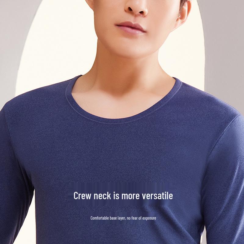 Men's Slim-Fit Fleece-Lined High-Neck Thermal Underwear Set (Plus Size), Ideal for Cold Weather