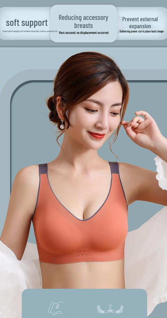 Seamless Women's Slimming Push-Up Maternity Bra for Large Breasts - Anti-Sagging Plus Size, Gathers Side Fat, Makes Breasts Appear Smaller