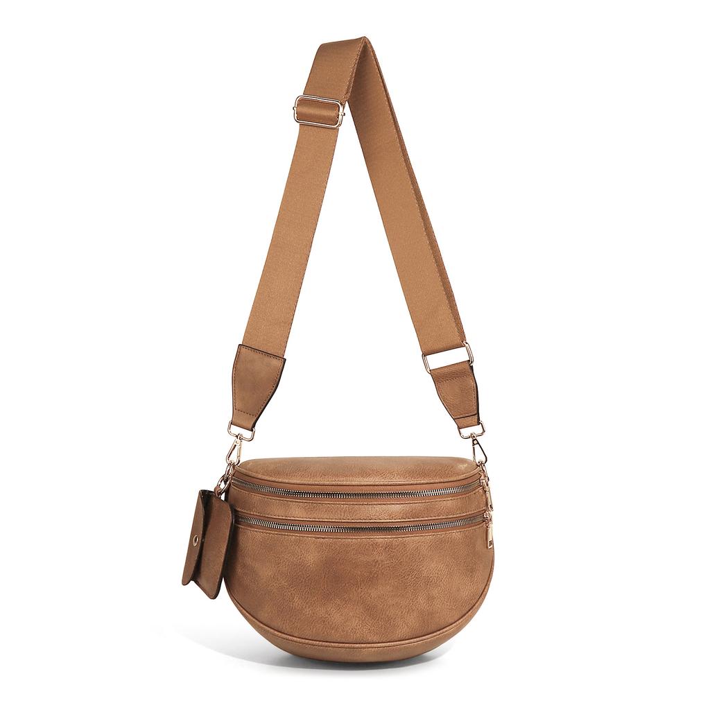 Women Adjustable Strap Crossbody Bag Vintage Shell Waist Bag Casual Daily Shoulder Purse