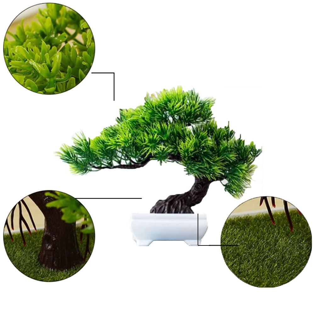Fake Bonsai Artificial Potted Plant Decor Home Plants Garden Pot Xmas Pine Tree