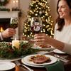 2D Hand Painted Christmas Wine Glass Poinsettia Red Wine Cup Clear Stemmed Cup  Home Bar
