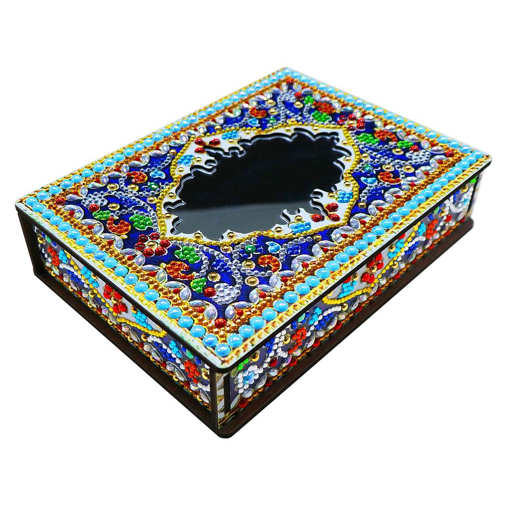 DIY Diamond Painting Jewelry Storage Box Wooden Earrings Necklace Storage Case Special Shaped Mosaic Embroidery Cross Stitch Kit
