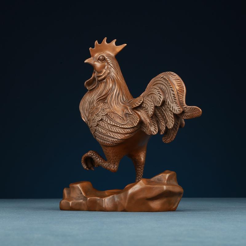 Chinese Zodiac Of Rooster Chicken Handicraft Equipment Ornaments Home Decoration Copper Jewelry