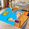 Phineas Ferb Adventure Carpet For Playroom Bedroom Living Room Sofa Home Decorkids Game Area Rug Nonslip Floor Mat