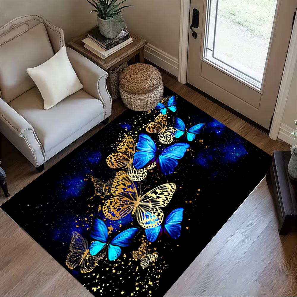 1pc Butterfly Design Home Carpet Non-slip Office Decor Gift Living Room Bedroom