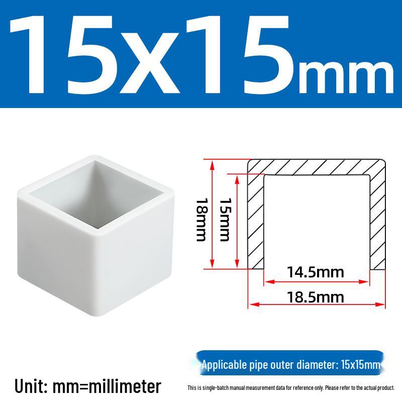 Silicone Anti-slip Chair Leg Cap - Heat Resistant, Square Rubber Sleeve for Steel Pipe with Protective Electroplated Finish