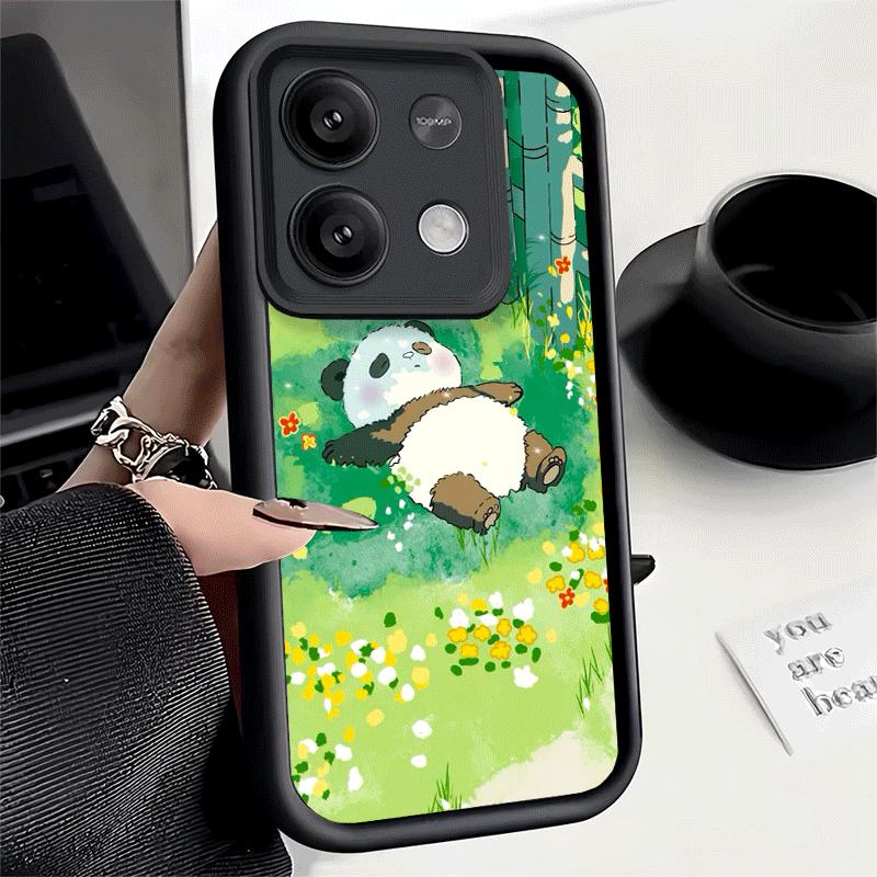 Cute Cartoon Panda Soft Phone Case for Xiaomi Poco X7 X6 X5 Pro X4 Gt X3 F7 Ultra M8 M7 Redmi 15C 15 14C 13 13C 12 12C 10 10C
