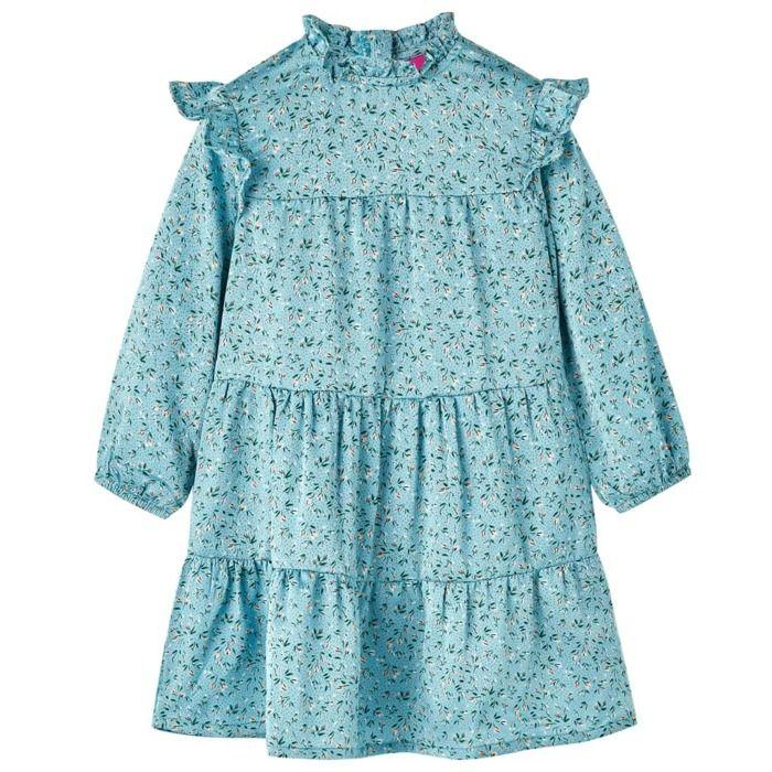 Robe fille - vidaXL - Modèle sans manches - Couleur bleu - Taille 116 - Imprimé glaces et cerises