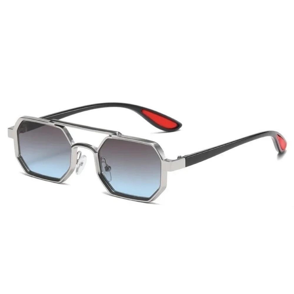 Gradient Unisex Polarized Sunglasses Indian Style Anti-UV Glasses Double-bar Square Sunnies  Party