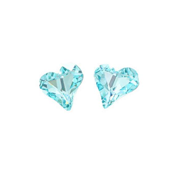 1 Pair 3D Rhinestone Nail Art Charm Light Sea Blue Geometric Faux Crystal Nail Design Jewelry DIY Crafts Nail Decoration