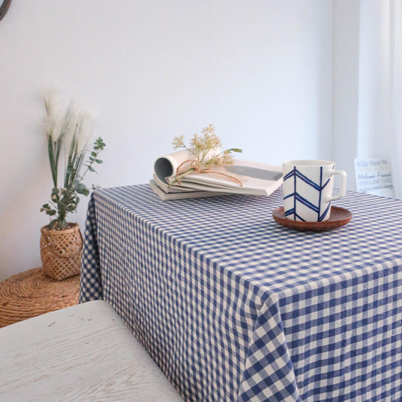 

Vivid Melan Check Tablecloth - Navy (Seats 4) For 4 people