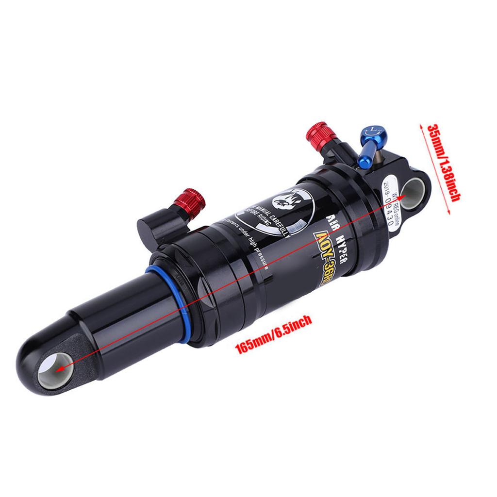 Ammortizzatore per Mountain Bike 165mm Acciaio Ammortizzamento Regolabile Accessorio Ammortizzatore Posteriore
