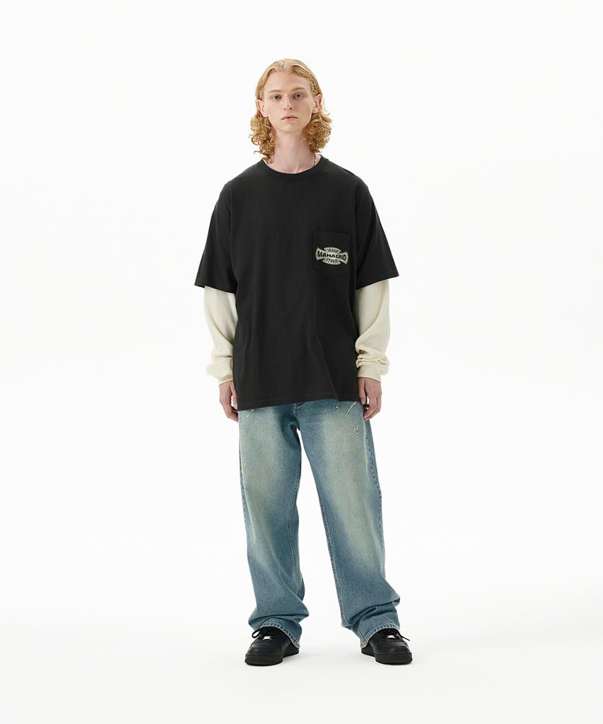 MAHAGRID Cross Logo Thermal Ls Tee Charcoal(Mg2Ffmt571A)