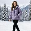 Women's Hooded Cotton Padded Coat Thick Warm Winter Casual Outerwear for Daily Wear