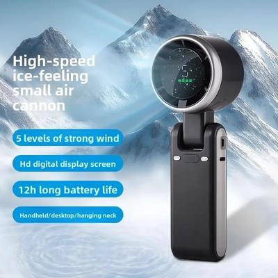 PortableMini Handheld Fan - 5-Speed Turbo USB Rechargeable, Foldable Bladeless Pocket Fan with Large Battery for Outdoor/Travel