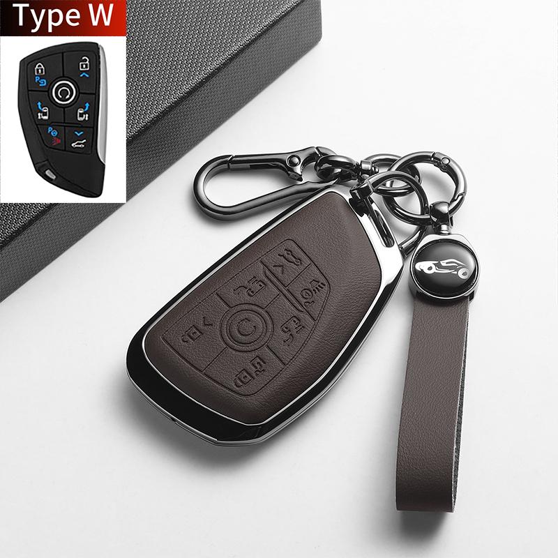 Leather Metal Car Key Case For GL8 PHEV Century Automobile Smart Remote Key Protector Shell Holder Decorative Accessories
