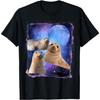 Three Seals Moon 3 Seals Howling At Moon Funny Weird Cursed T-Shirt