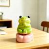 Car Ornaments Cute Rotating Frog Resin Dashboard Figurine Stress Relief Decoration with Strong Sticky Base Funny Accessory for Car Auto Motorcycle