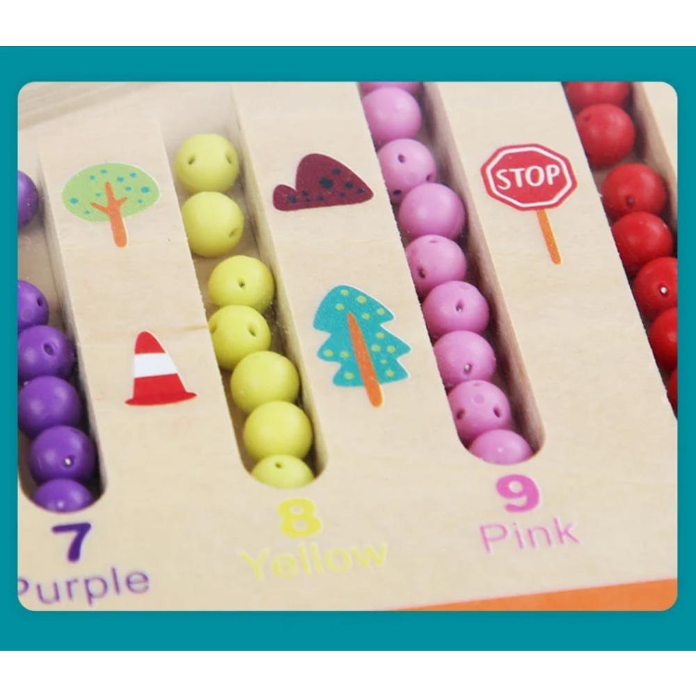 Children Wooden Magnetic Color and Number Maze Learning Education Toys Color Matching Montessori Toys Wooden Toys Gift for Kids