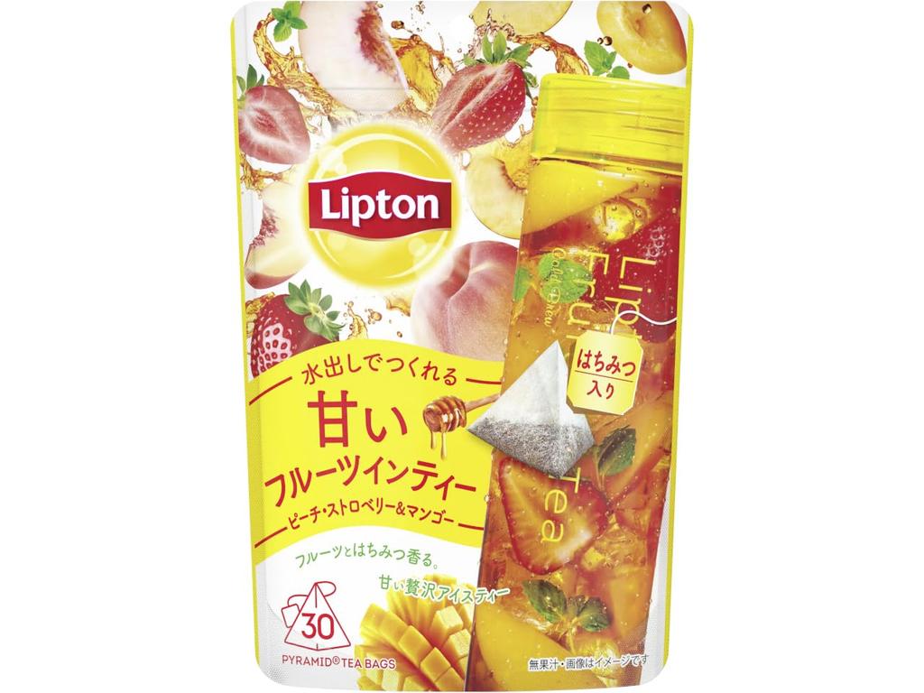 Lipton Fruit in Tea Peach, Strawberry & Mango Tea Bags, 30 Tea Bags