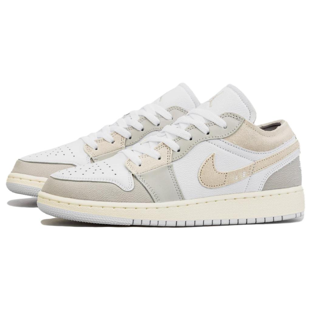 Air Jordan 1 Low SE Craft GS Ters Yüz - Tech Grey Çocuk Sneaker'ları Açık-Ağaç-Kahverengisi Beyaz Yelken FB9139-002