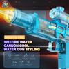 Pistol de apă electric original Inclusiv lumină Pulverizări Efect de flacără Continuu Presiune înaltă Viteză mare Puternic Jucării de joacă în aer liber cu pistol de apă