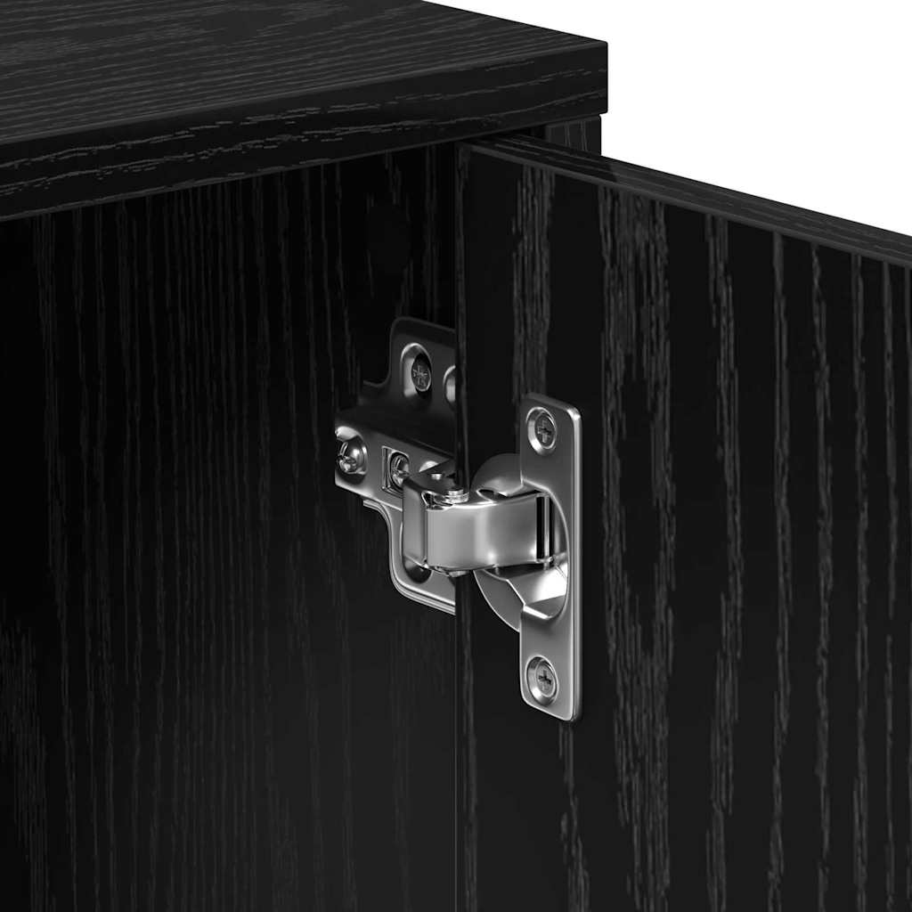 Sideboard 2 Pcs Black Oak Effect 60 X 31 X 70 Cm