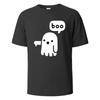 BOO Funny Street Printing T-shirt For Men Wowen 100%Cotton Summer Breathable Short-Sleeved Basic Tops O-neck Oversize Tees