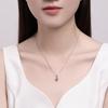 Sterling Silver 925 Moissanite Necklace: Classic Six-Prong European & American Style Women's Colored Diamond Pendant