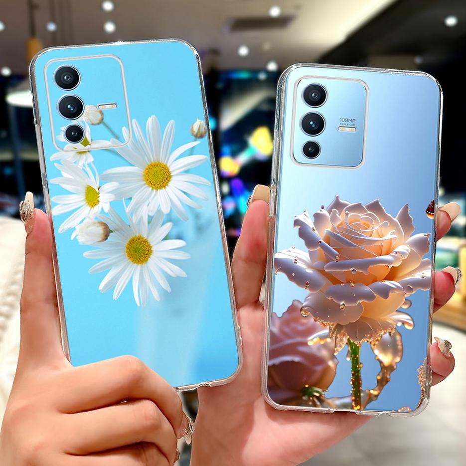 For Vivo V23 Pro Case V2132 Cute Love Heart Painted Cover Soft Slim Phone Case For Vivo V23e V 23 Pro VivoV23 5G Back Cover Bags