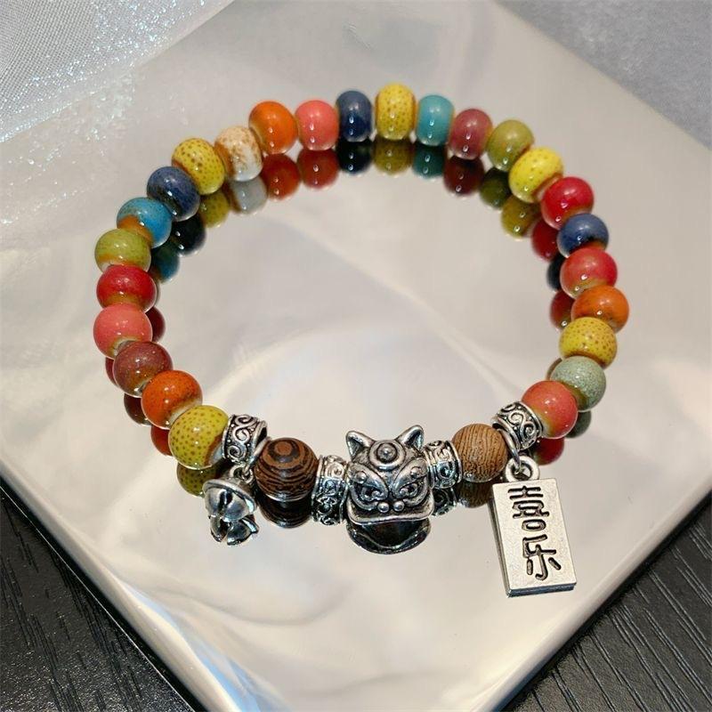 

Браслет из стекла Xiang Koi Женский Гуочао Китайский парный ручной работы с бусинами Этнический браслет