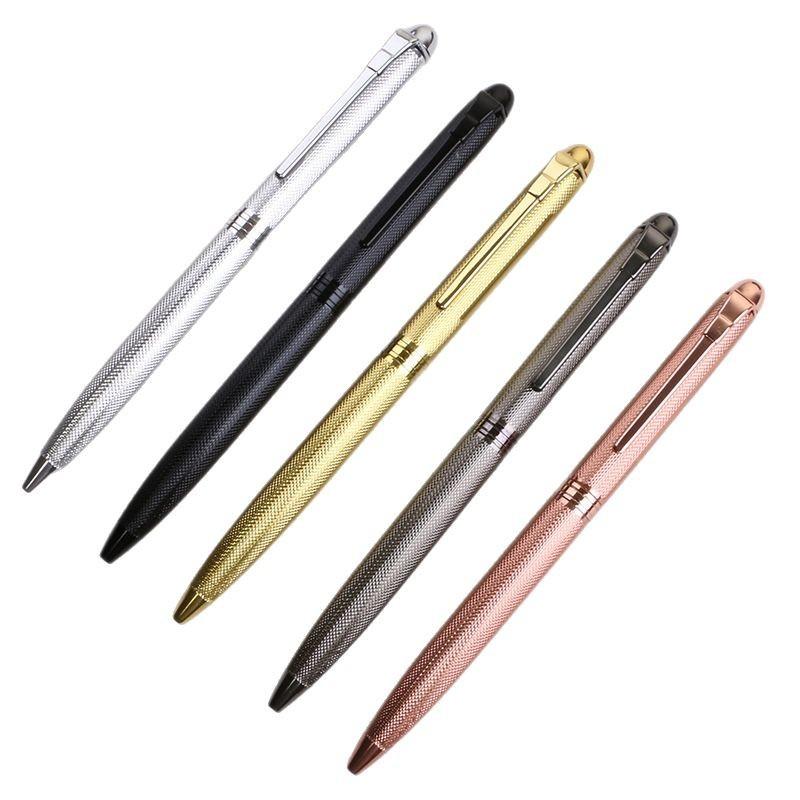 All-Black Engraved Office Metal Ballpoint Pen High-Quality Advertising Gift Pen Rotating Striped Kors Ballpoint Pen