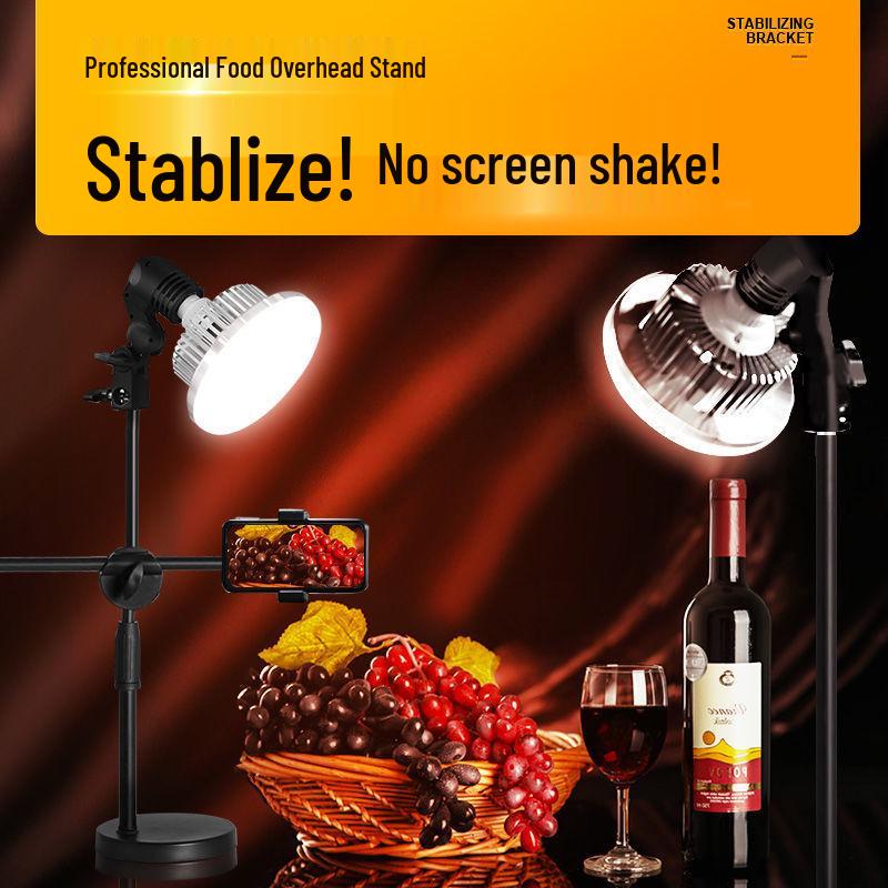 Suport de iluminare desktop profesional pentru fotografie alimentară, video indoor și live streaming