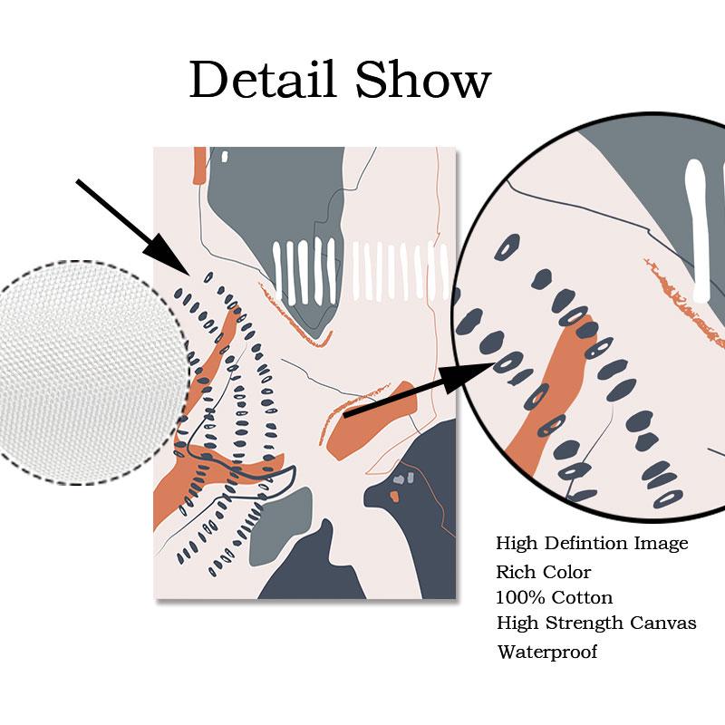 Abstract Vintage Poster Sun and Moon Canvas Painting Rainbows Modern Art Print Geometric Line Wall Picture for Living Room Decor