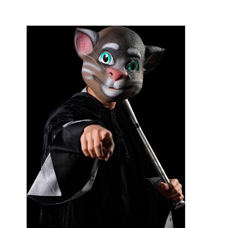Latex Tom Cat Mask Adult Costume Party DIY Halloween Cosplay Accessory Cute Animal Face Cover