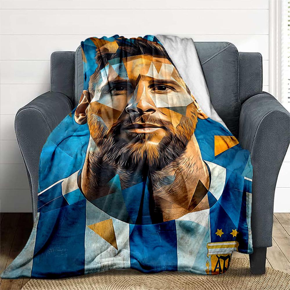 1pc Argentina Messi Outdoor Blanket Lightweight Flannel, Soft & Warm, All-Season Use for Sofa, Outdoor, Camping, Living Room, Office002