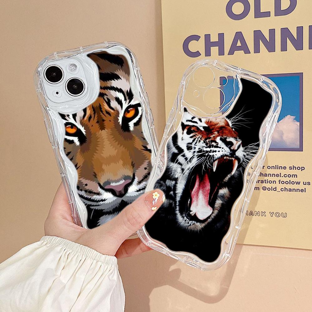 LZ30 Tiger Lion Cat Clear Soft Wave Phone Cases for Xiaomi 11 Lite Redmi Note 13 12 8 Pro 9 12C A3 Infinix Smart 8 Tecno Protection Back Cover