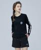 Leijibi [Set] Lettering Loose Fit Long Sleeve Rash Guard + Swim Shorts Set W Black