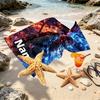 Serviette de plage personnalisée avec nom et motif Demon Slayer, pour Voyage Camping Fête à la plage Décoration de maison, Cadeau d'anniversaire pour la Famille & les Amis