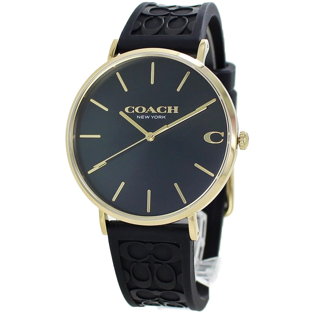 

Charles Rubber Belt Black Unisex 14602633 [Coach] Men s Women s [Item]