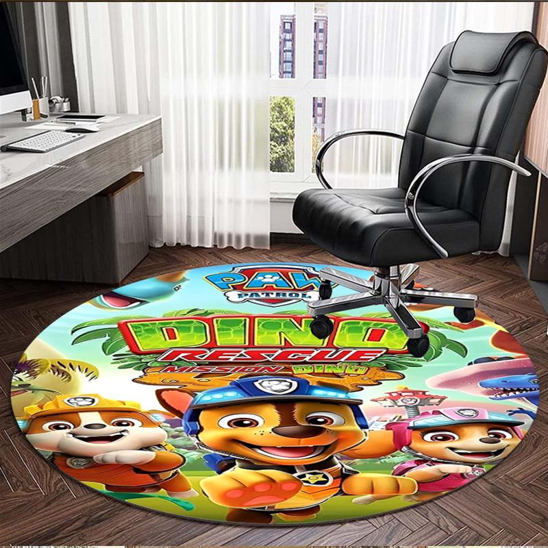 Jungle Pups Print Round Rug, Washable Floor Carpet, For Entryway Dorm Laundry Room Office Study, Home Decor Birthday Christmas Gift