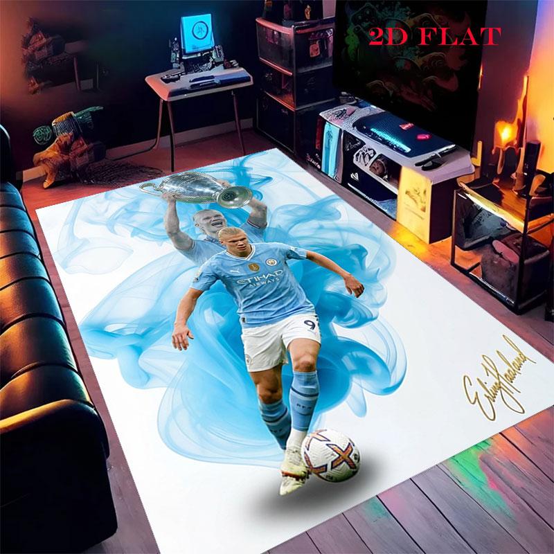 Erling Haaland Player Carpet Rug for Living Room Bedroom Home Sofa Decoration,Kids Play Nonslip Floor Mat