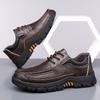 Spring Autumn New Designer Casual Shoes for Men Fashion Solid Color Leather Shoes Male Soft Sole Lace Platform Dress Shoe Man