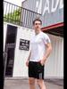 Men's Summer Gym Running Set: Loose-fit Quick-drying T-shirt with Round Neck and Printed Design.