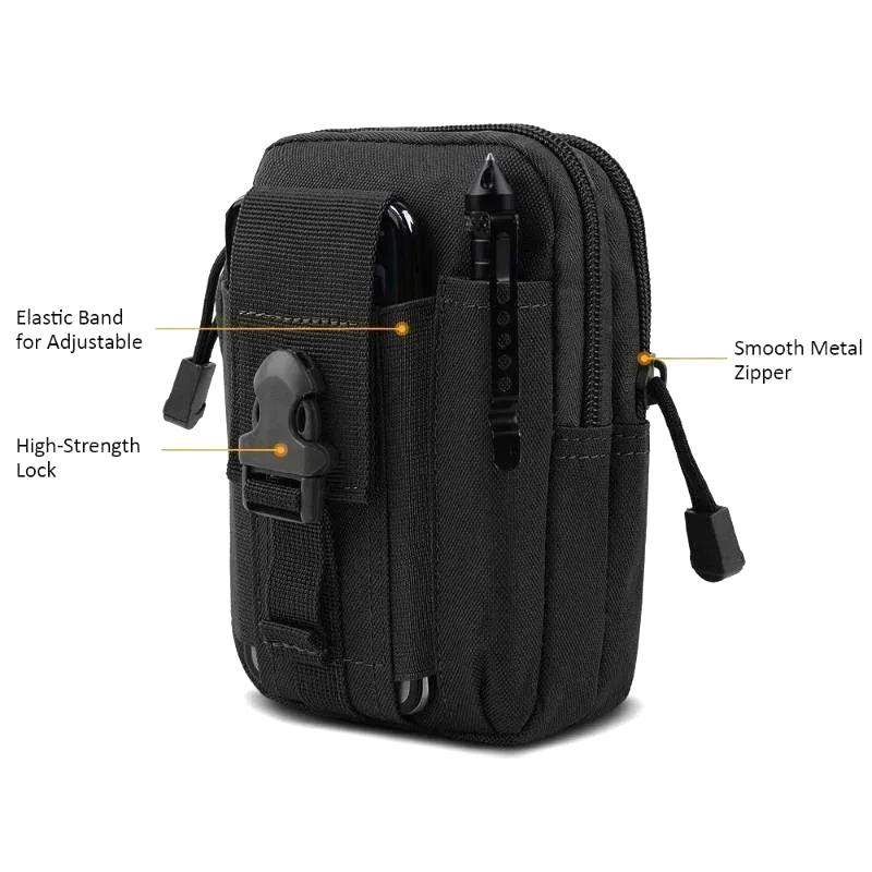 Outdoor Sports Multi-Functional Accessory Bag Large Capacity Mobile Phone Hanging Bag Tactical Waist Pack